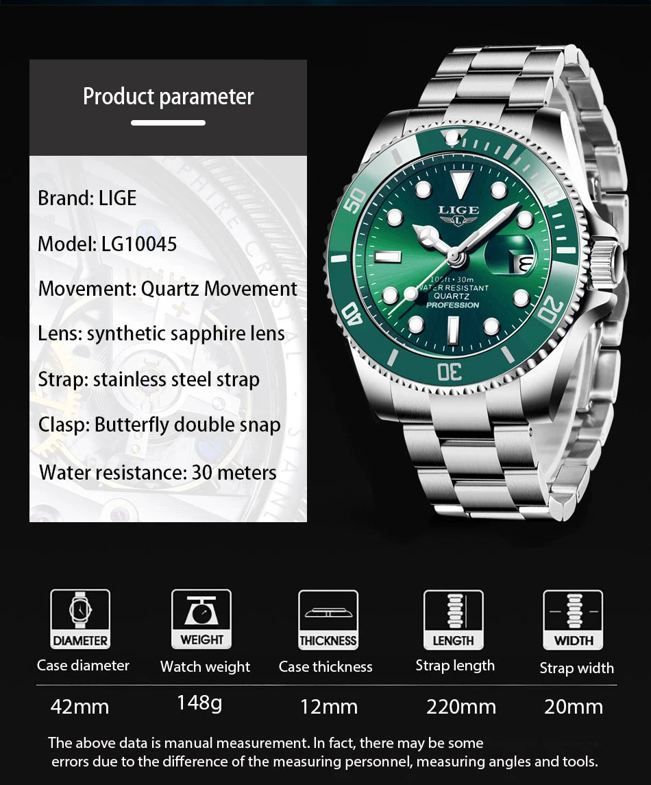 Men's Luxury Wristwatch Luxury, Date Quartz  Stainless Steel Watch