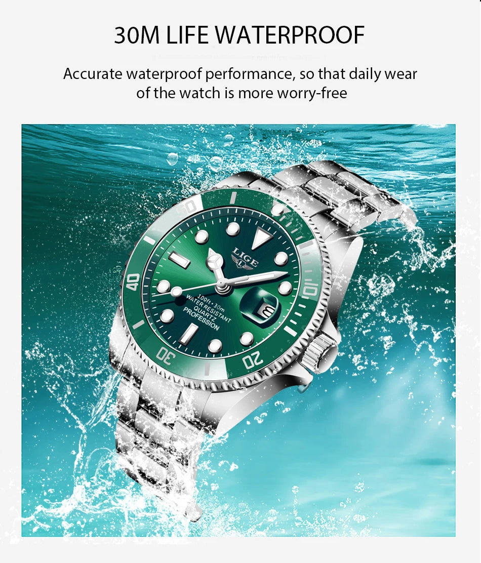 Men's Luxury Wristwatch Luxury, Date Quartz  Stainless Steel Watch