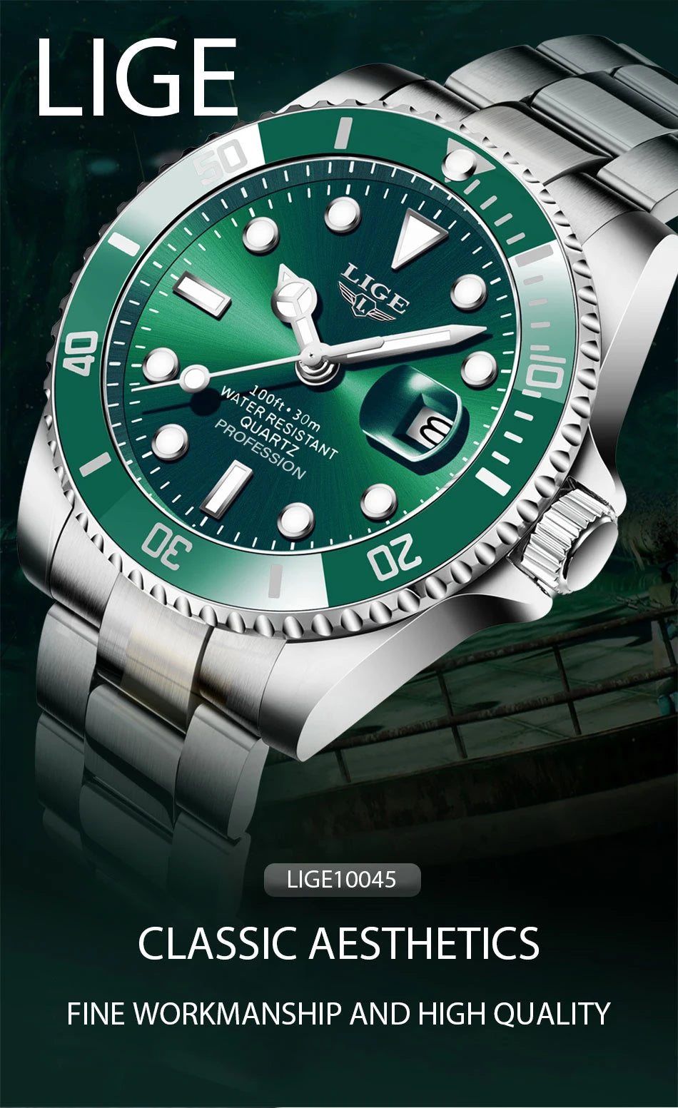 Men's Luxury Wristwatch Luxury, Date Quartz  Stainless Steel Watch