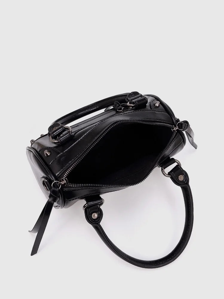 2025 Trendy Women Shoulder Bags . Leather Rivet Tassels Design