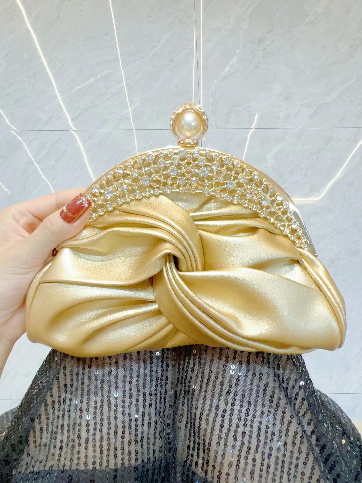 Luxury Women  Fashion Design Handbags Sparkling Banquet Clutch Bag