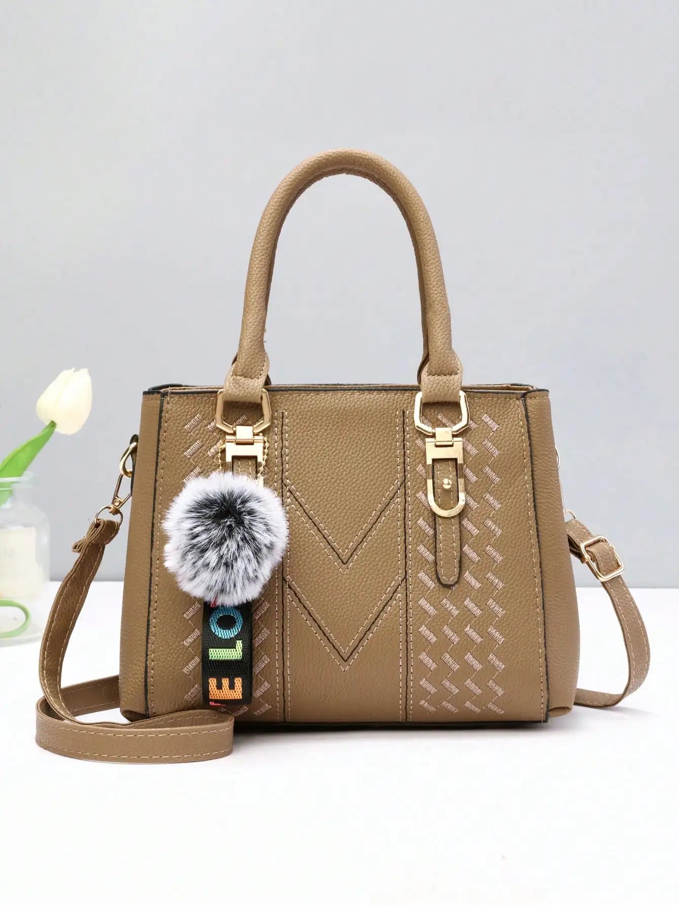 Fashionable large capacity embroidered women's crossbody bag