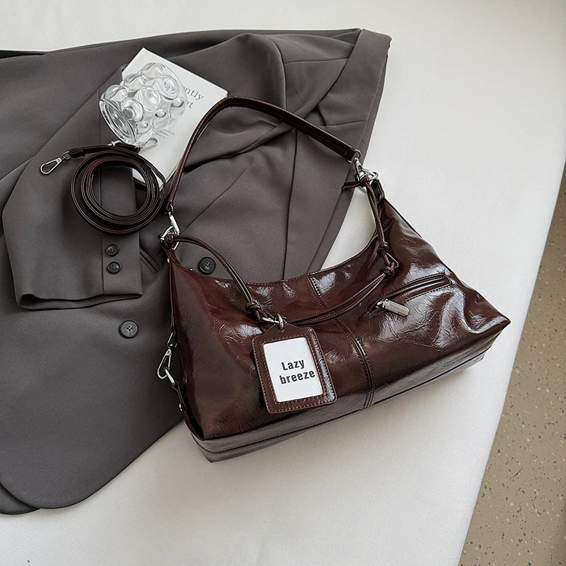 LEFTSIDE PU Leather Shoulder Bags for Women 2025 Luxury Designer Crossbody Bag Females Fashion Underarm Bags Handbags and Purses