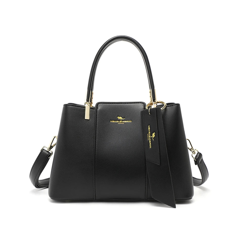 Luxury Handbag Fashion Print Large Capacity Soft Leather