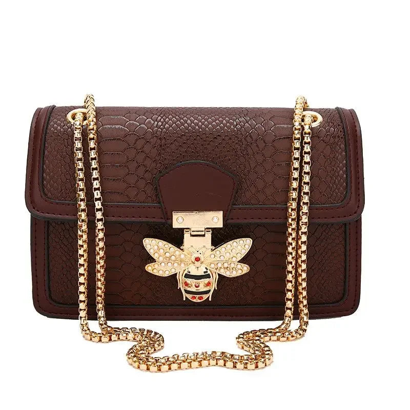 Luxury Crooobody Handbag. Bee Lock Tote Casual Flap . Crocodile Print  Handbag