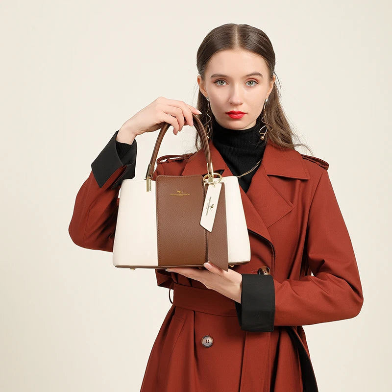 Luxury Handbag Fashion Print Large Capacity Soft Leather