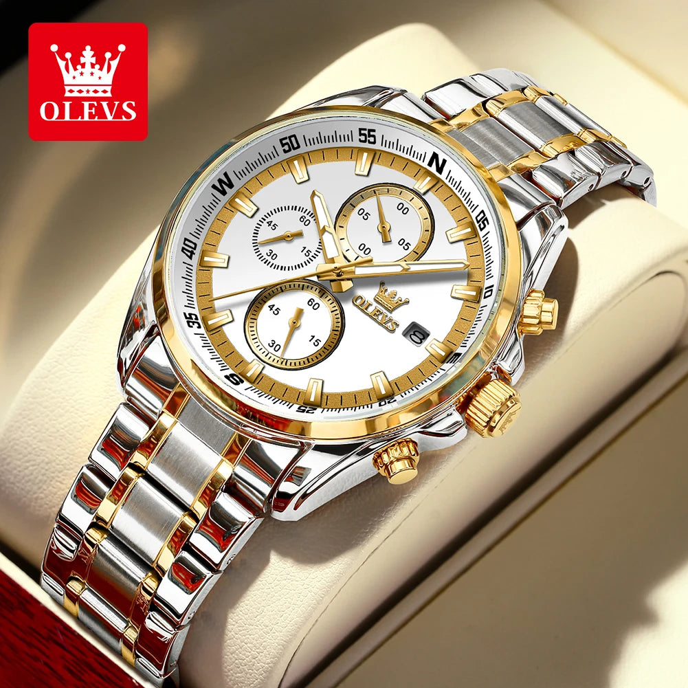 Exclusive Men's Watch Stainless steel Classic Three Small Dials Waterproof  Watch