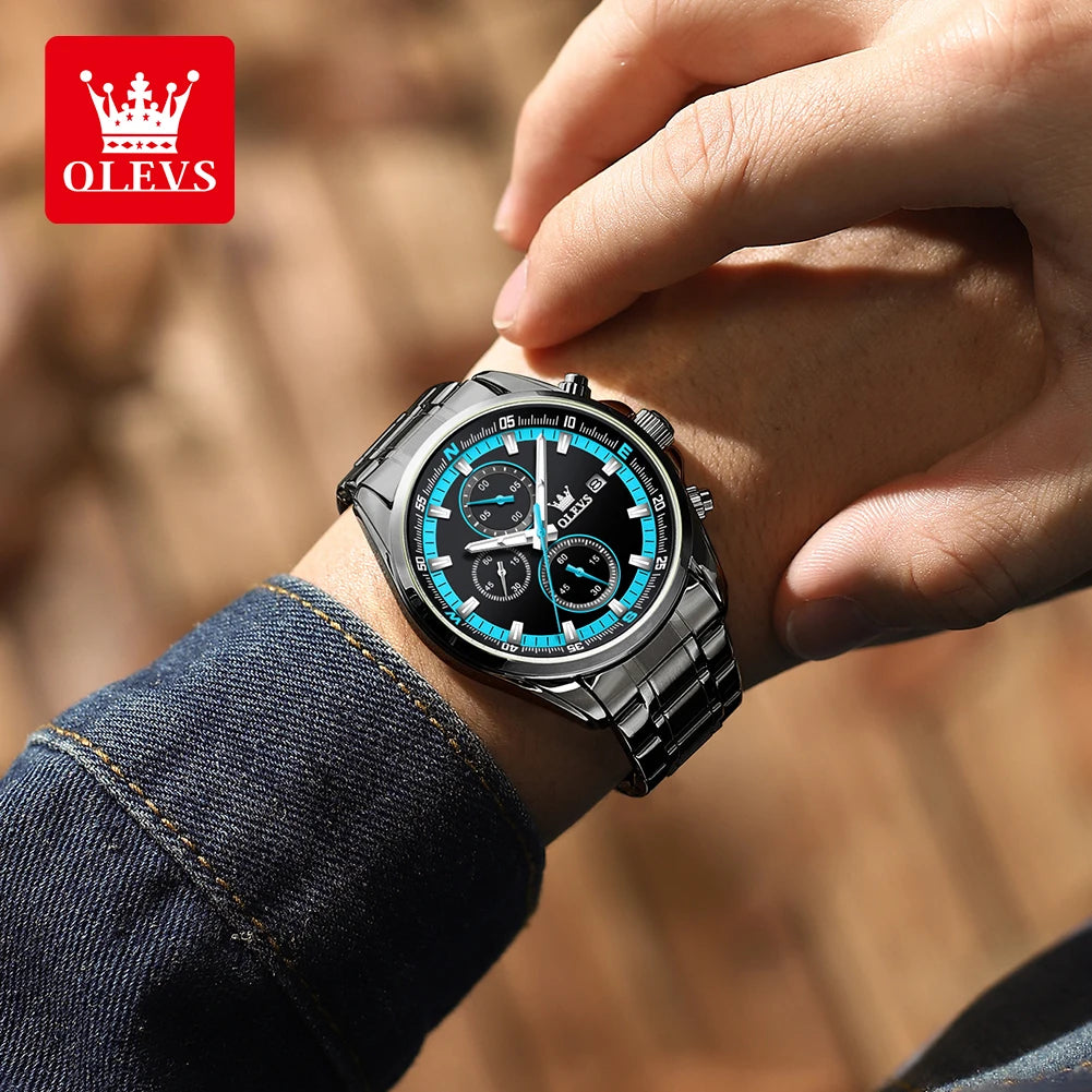 Exclusive Men's Watch Stainless steel Classic Three Small Dials Waterproof  Watch