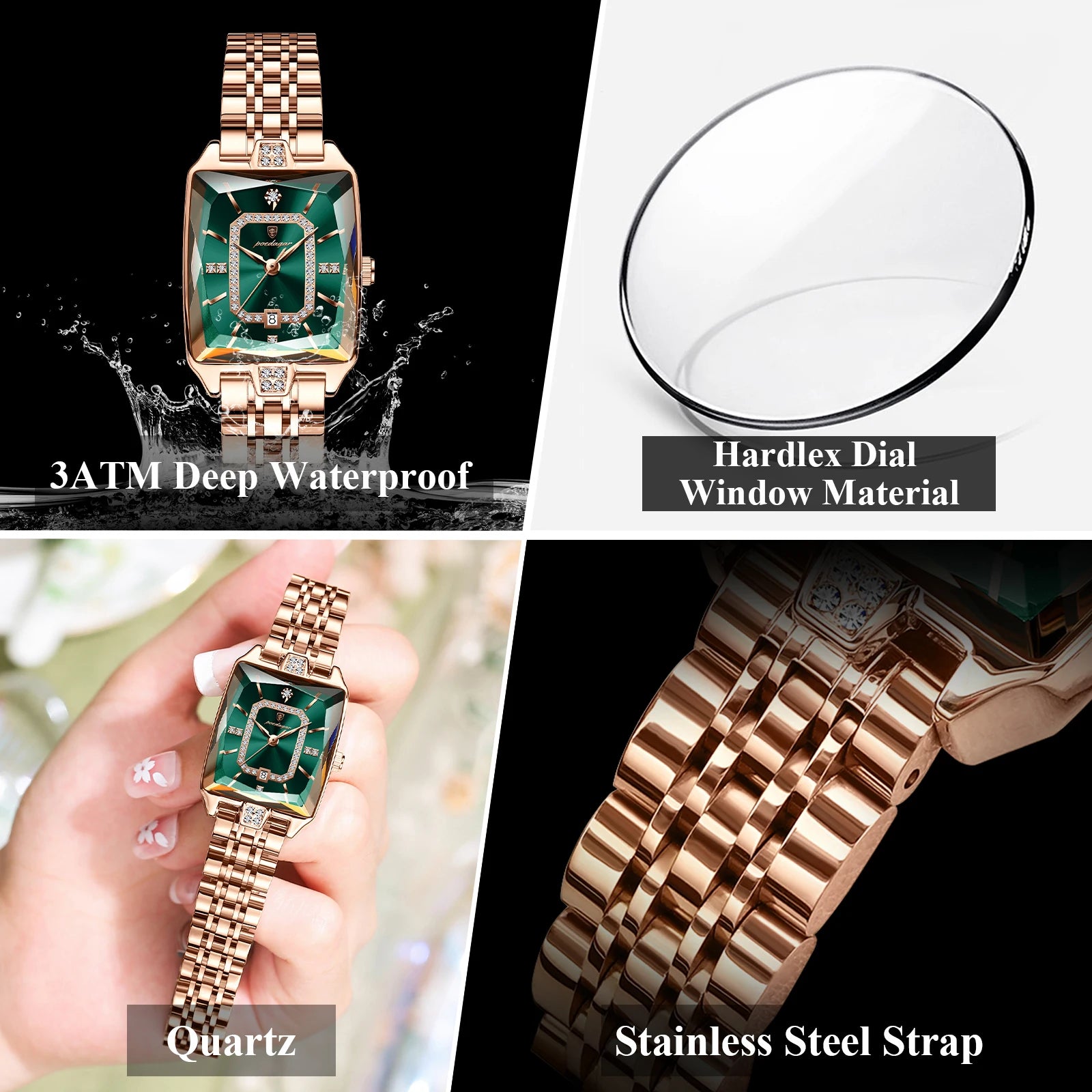 Luxury Ladies Wristwatch. Waterproof and Stainless Steel