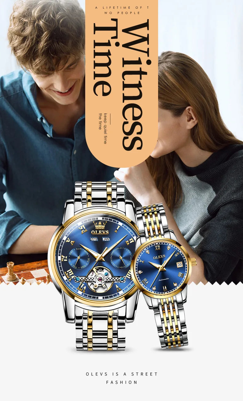 Watches for Men and Women Waterproof Watches His or Hers Lover's Watch Set