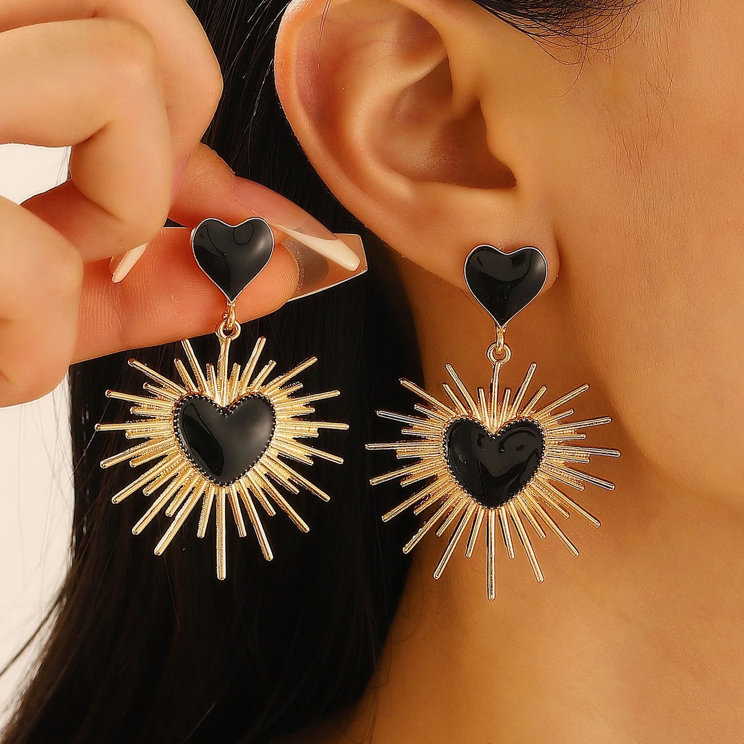 Bold Heart Statement Earrings
