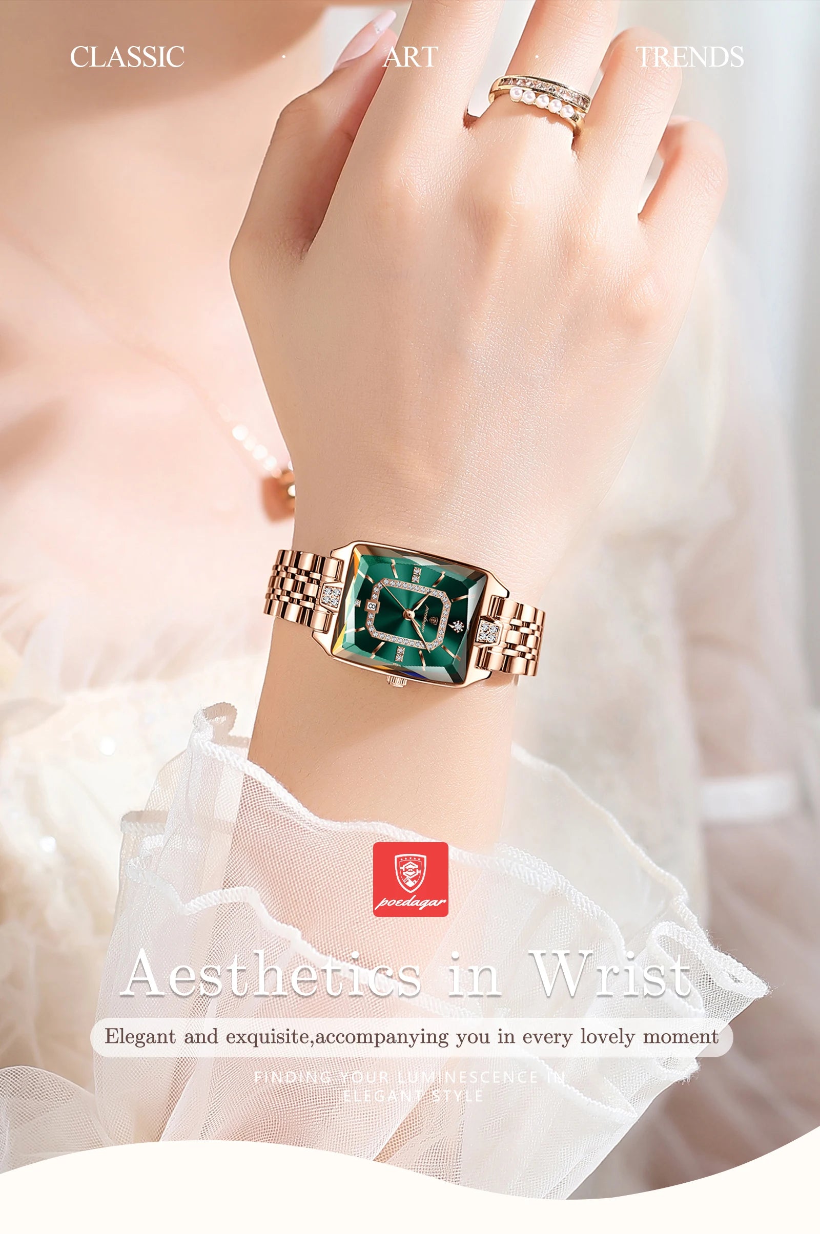 Luxury Ladies Wristwatch. Waterproof and Stainless Steel