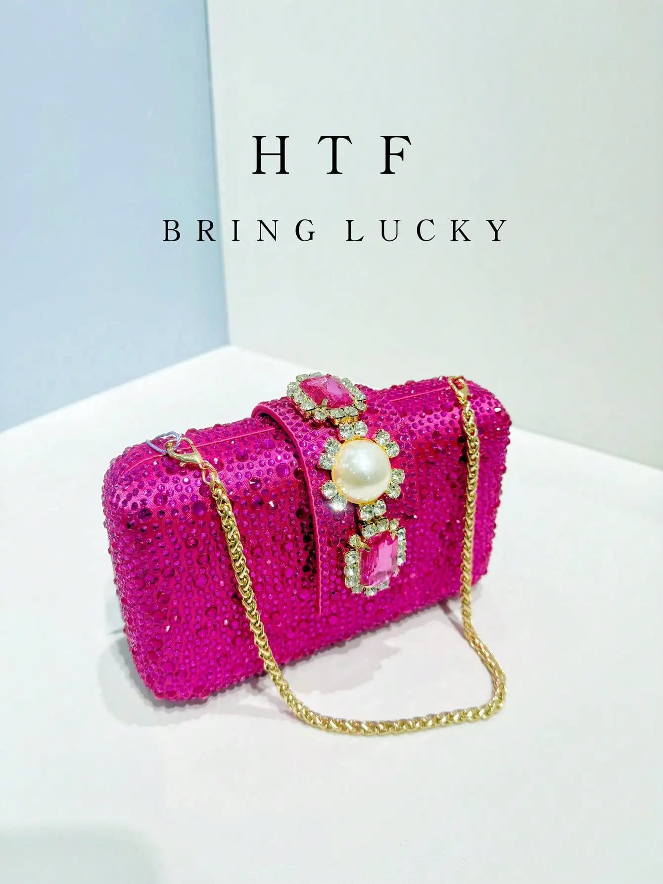 Crossbody Handbag Crystals Rhinestone Evening With Chain