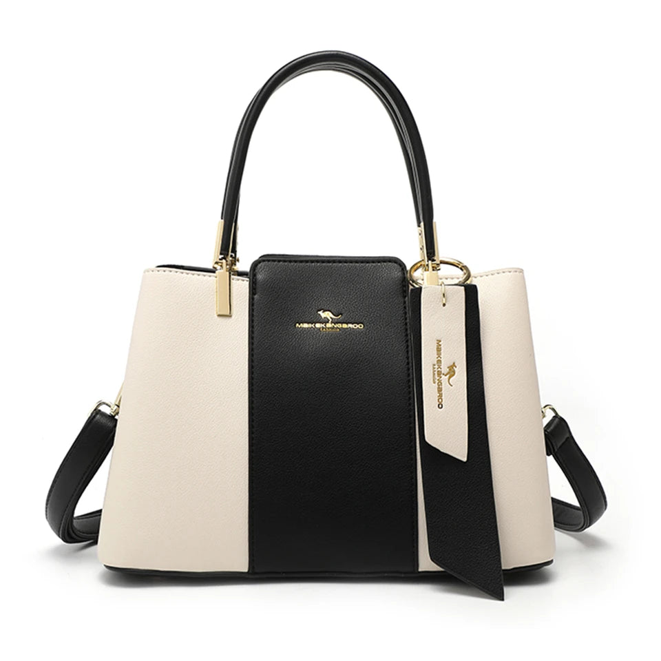 Luxury Handbag Fashion Print Large Capacity Soft Leather