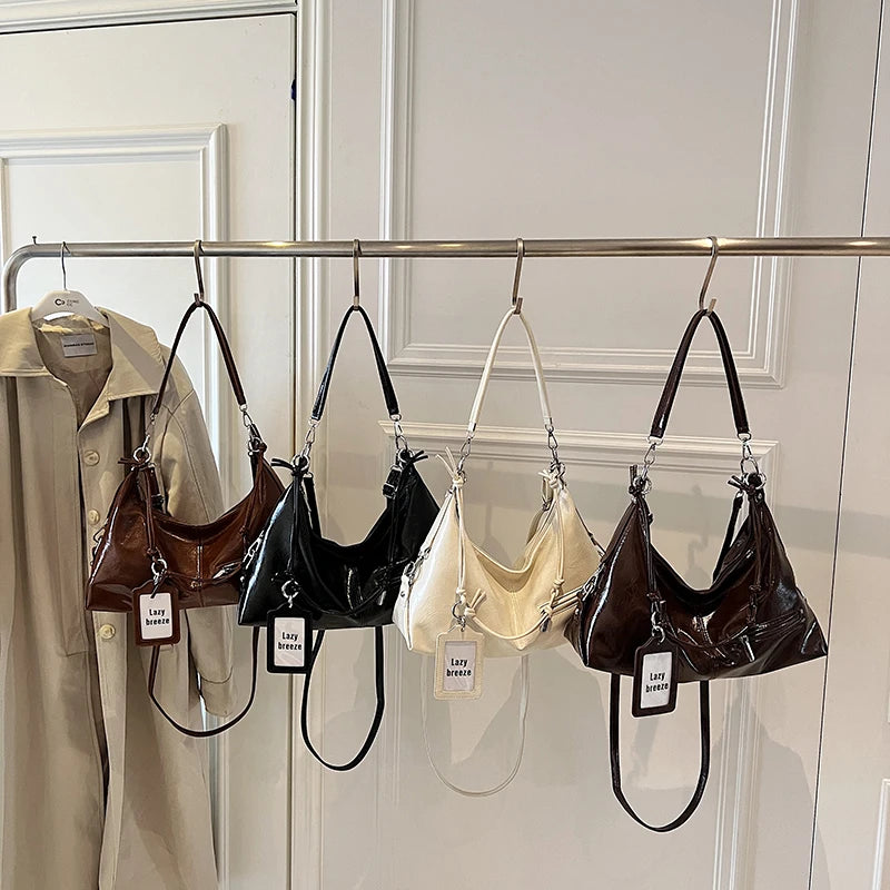 LEFTSIDE PU Leather Shoulder Bags for Women 2025 Luxury Designer Crossbody Bag Females Fashion Underarm Bags Handbags and Purses