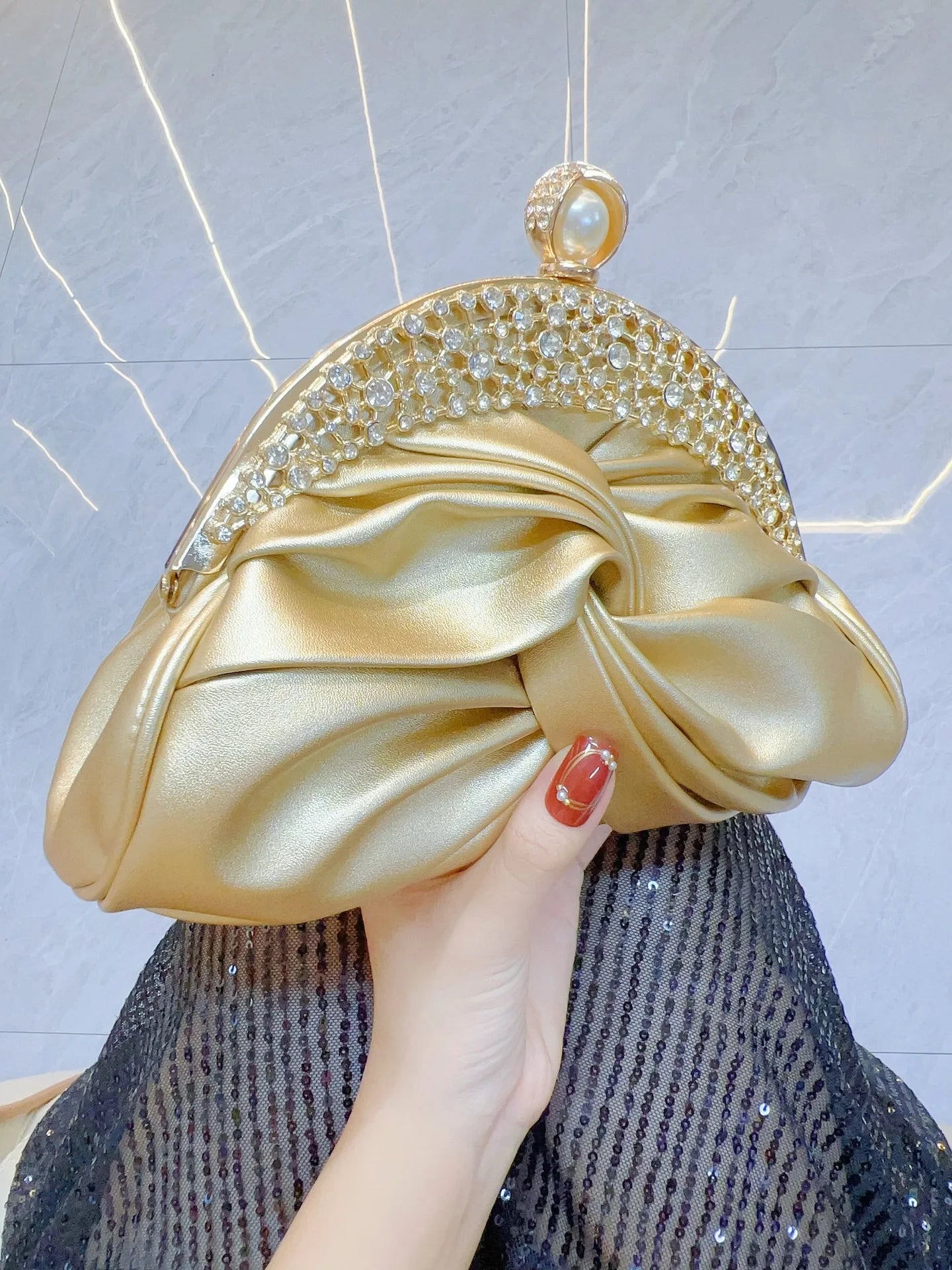 Luxury Women  Fashion Design Handbags Sparkling Banquet Clutch Bag