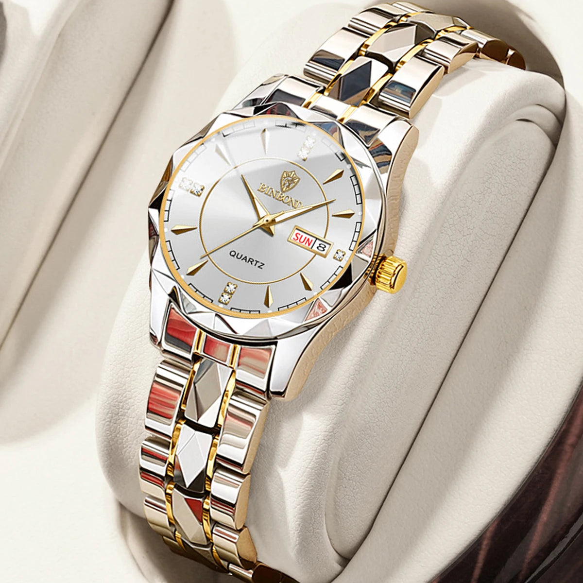 Luxury Fashion Ladies Quartz Watch Waterproof with Luminous Date