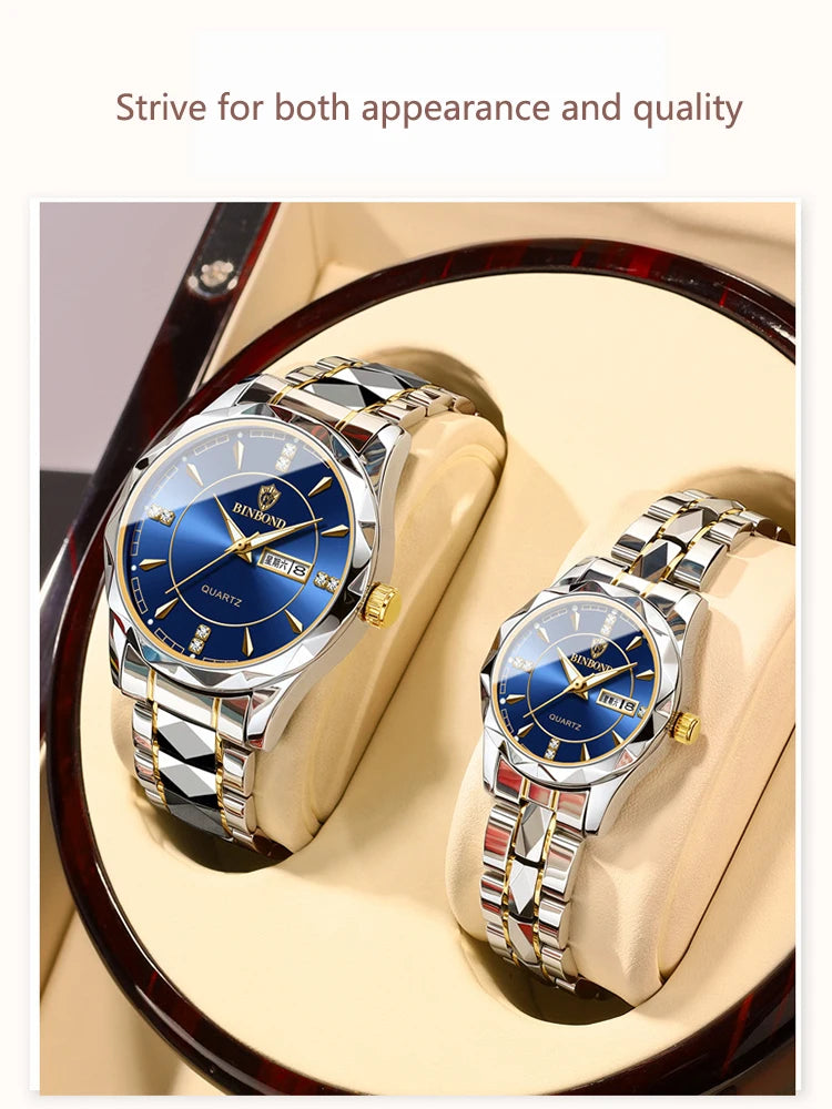 Luxury Fashion Ladies Quartz Watch Waterproof with Luminous Date