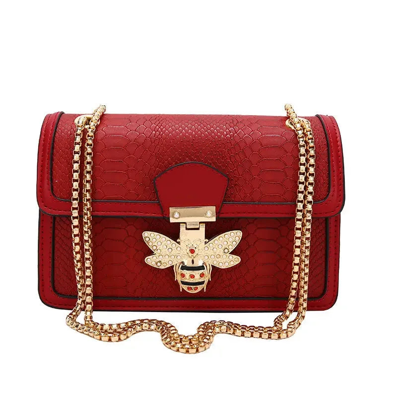 Luxury Crooobody Handbag. Bee Lock Tote Casual Flap . Crocodile Print  Handbag