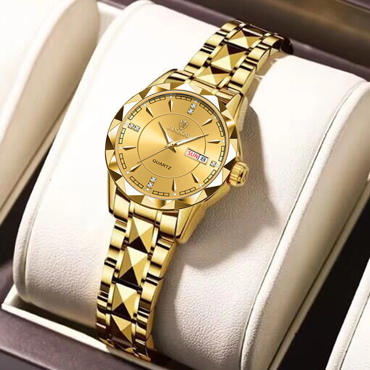 Luxury Fashion Ladies Quartz Watch Waterproof with Luminous Date
