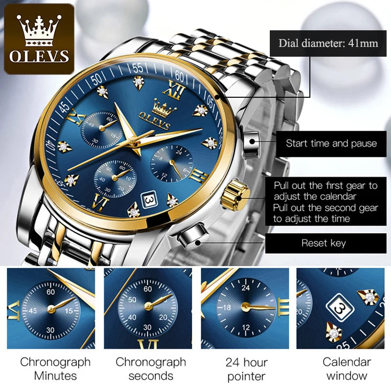 Luxury Stainless Steel Wristwatch For Men