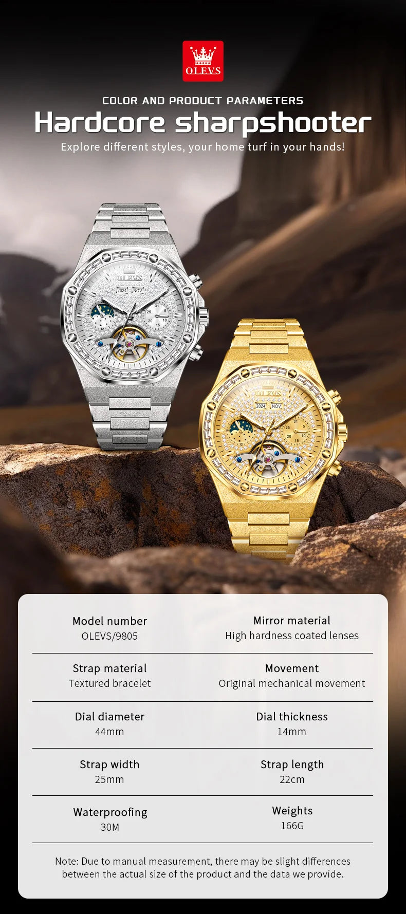 Gold Steel Men's Watch Top Brand Automatic Mechanical Luxury Waterproof