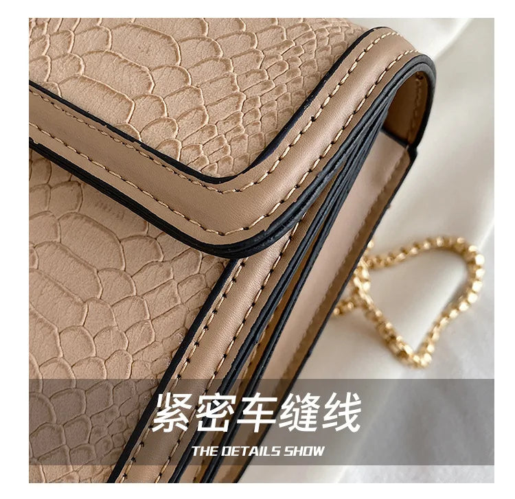 Luxury Crooobody Handbag. Bee Lock Tote Casual Flap . Crocodile Print  Handbag