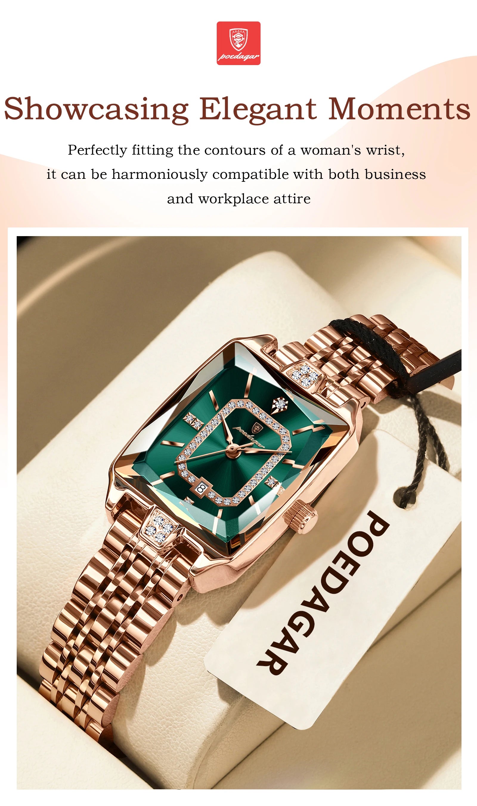 Luxury Ladies Wristwatch. Waterproof and Stainless Steel