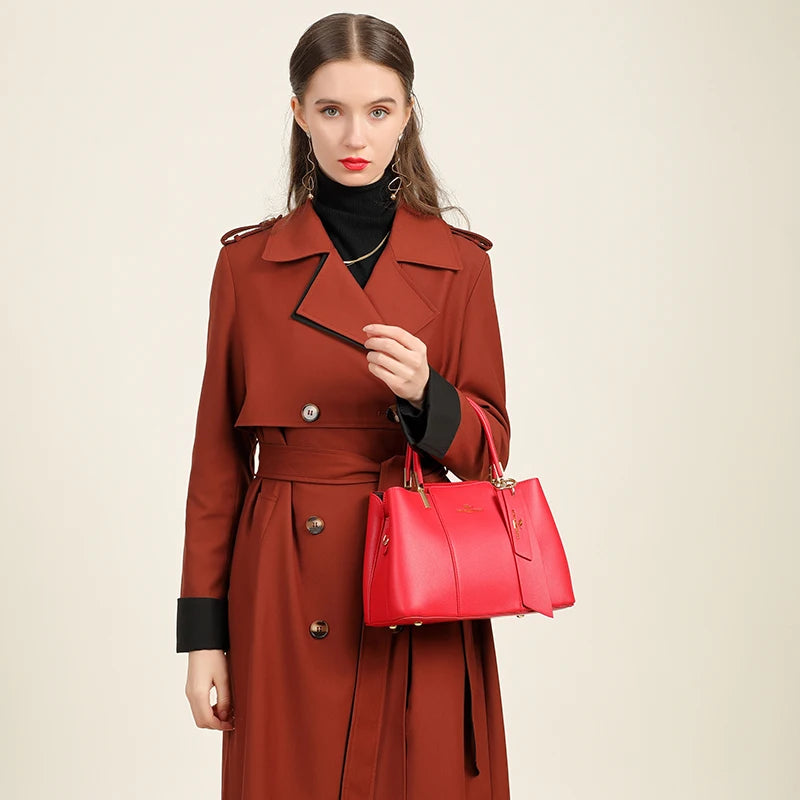 Luxury Handbag Fashion Print Large Capacity Soft Leather