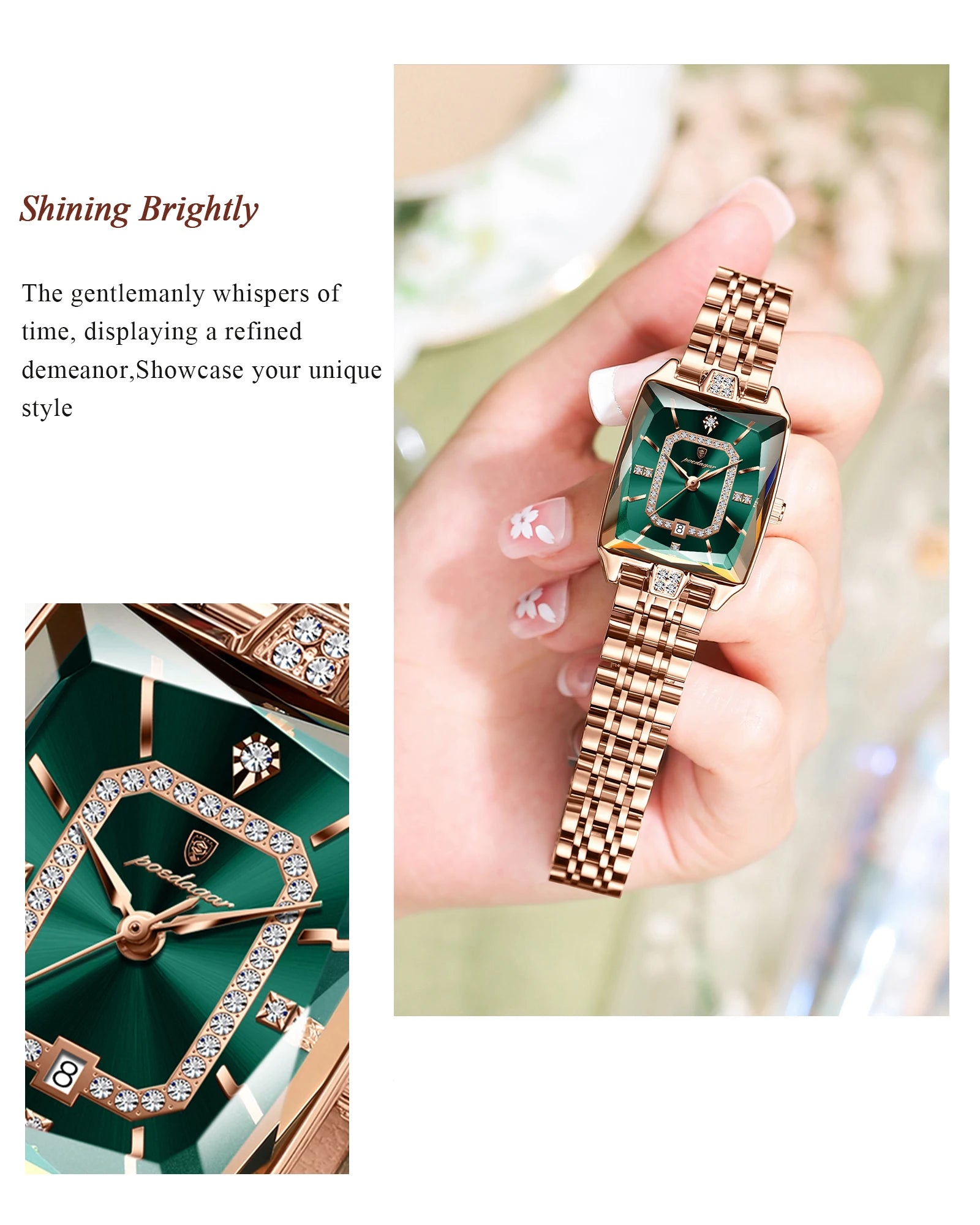 Luxury Ladies Wristwatch. Waterproof and Stainless Steel