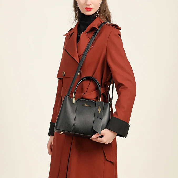 Luxury Handbag Fashion Print Large Capacity Soft Leather