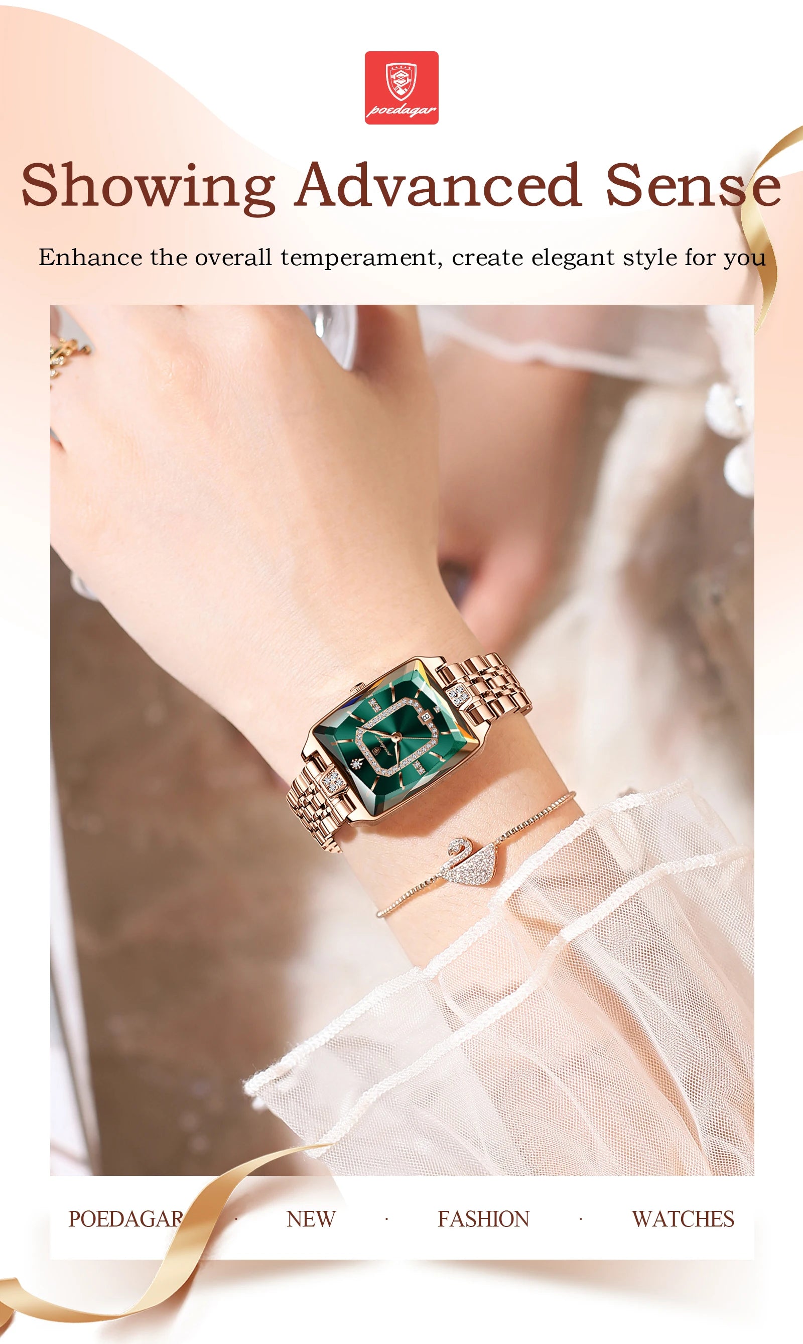 Luxury Ladies Wristwatch. Waterproof and Stainless Steel