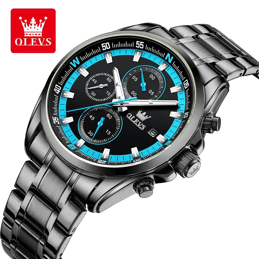 Exclusive Men's Watch Stainless steel Classic Three Small Dials Waterproof  Watch