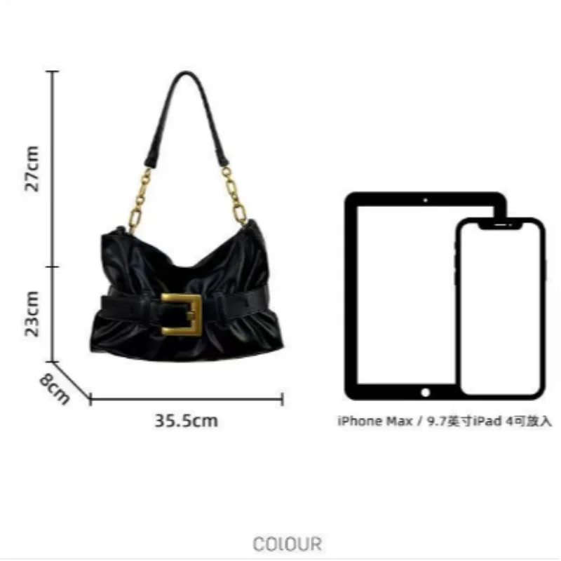 Luxury Women's Bag Soft Leather.Crocodile Pattern Pleated Tote Bag