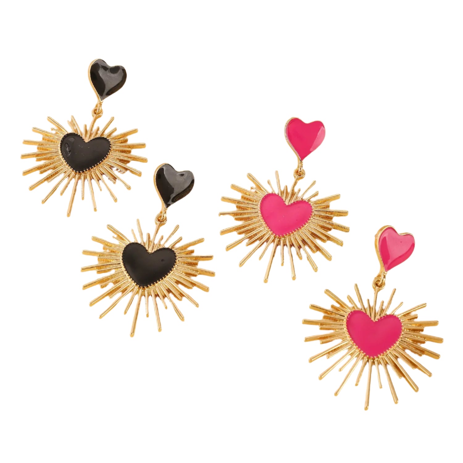 Bold Heart Statement Earrings