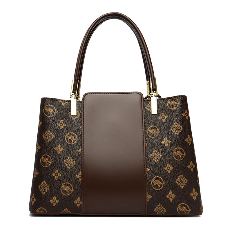 Luxury Handbag Fashion Print Large Capacity Soft Leather