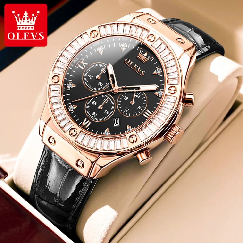 Analog Quartz Watch for Women Leather Strap Waterproof Luxury Elegant