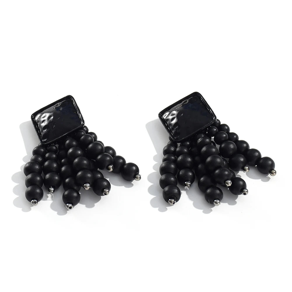 Wooden Beaded Bohemian Earrings