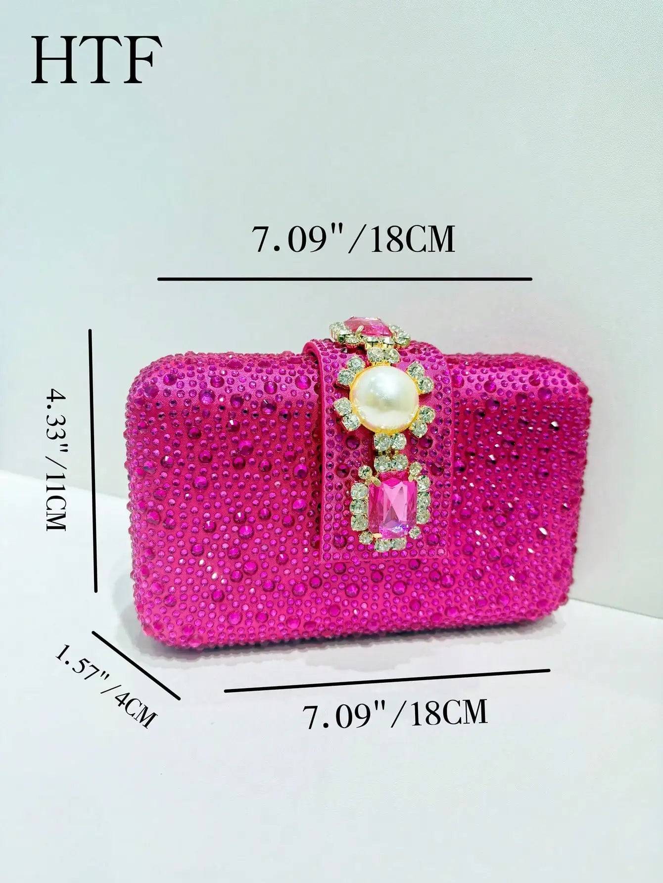 Crossbody Handbag Crystals Rhinestone Evening With Chain