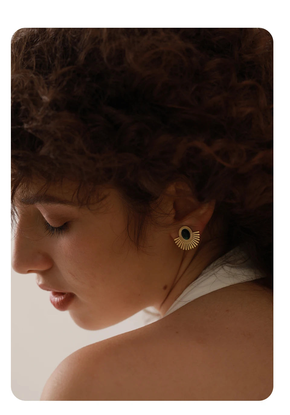 Mid Stone Sunflower Clip-on Earrings