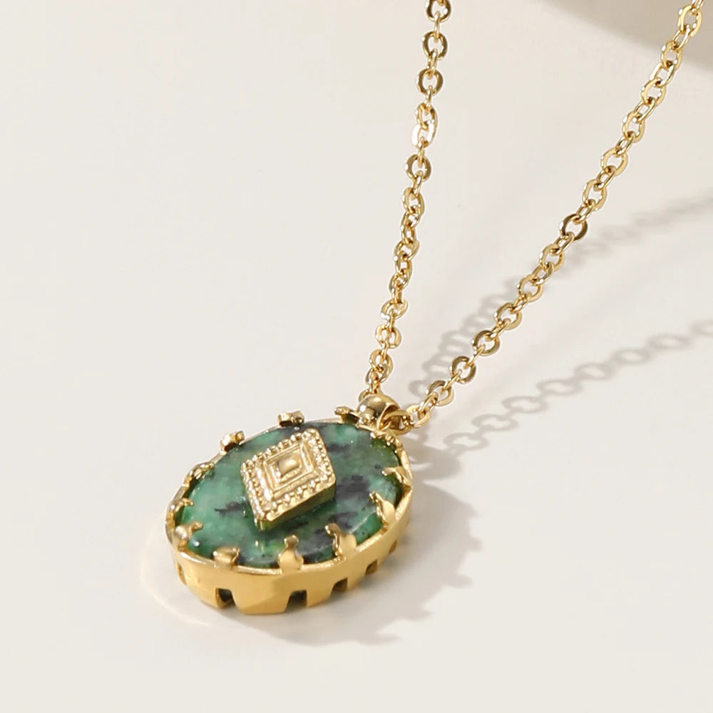 African Turquoise Charm Necklace
