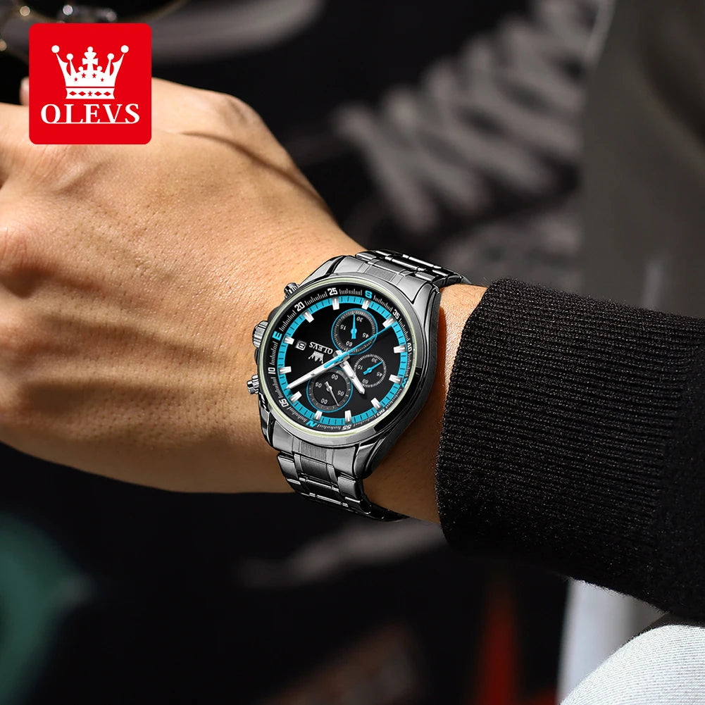Exclusive Men's Watch Stainless steel Classic Three Small Dials Waterproof  Watch