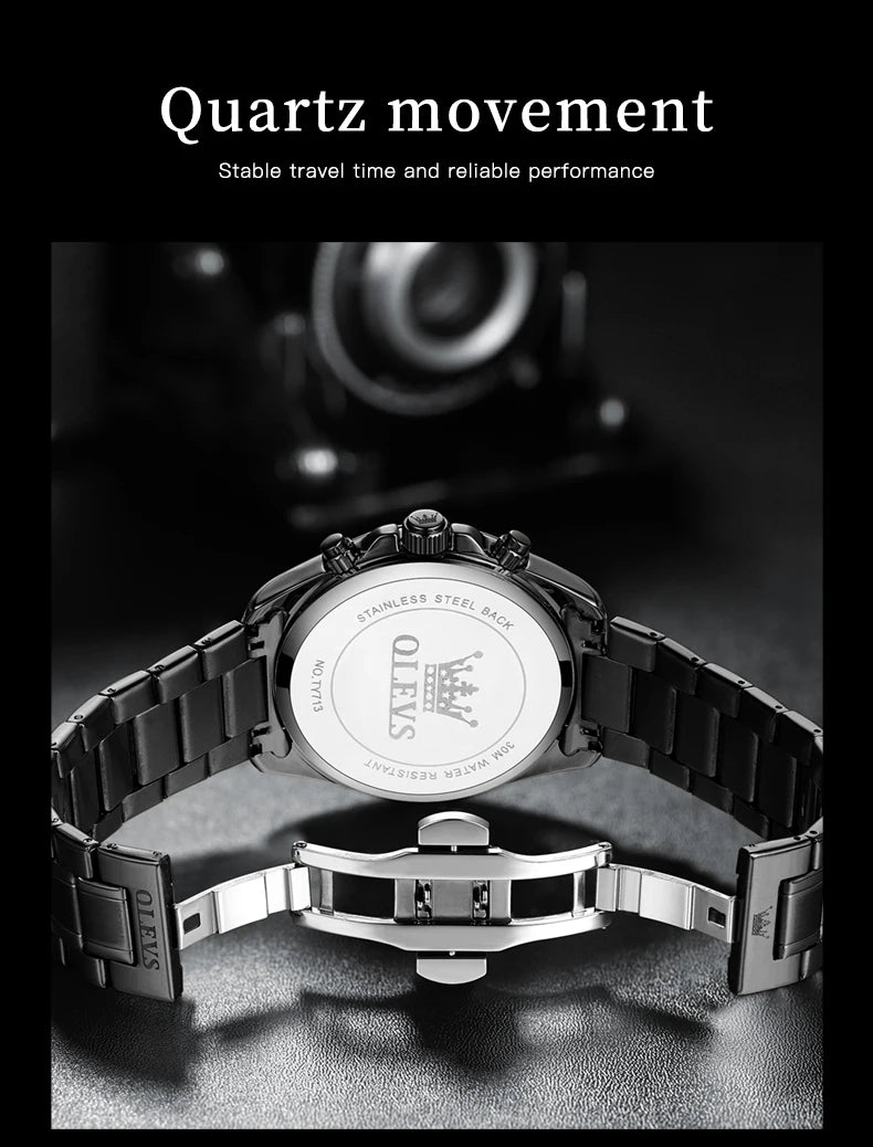 Exclusive Men's Watch Stainless steel Classic Three Small Dials Waterproof  Watch
