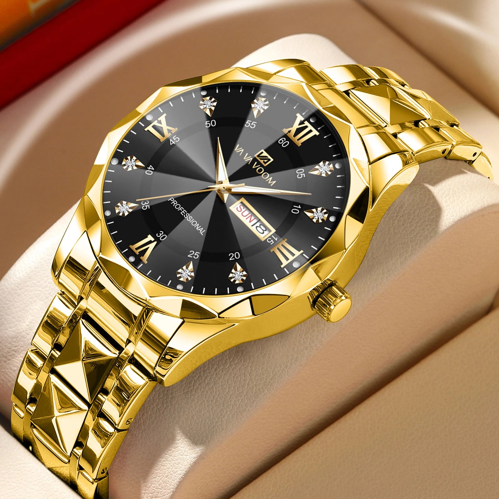 Men's  Watch Water Diamond Luxury Night Glow