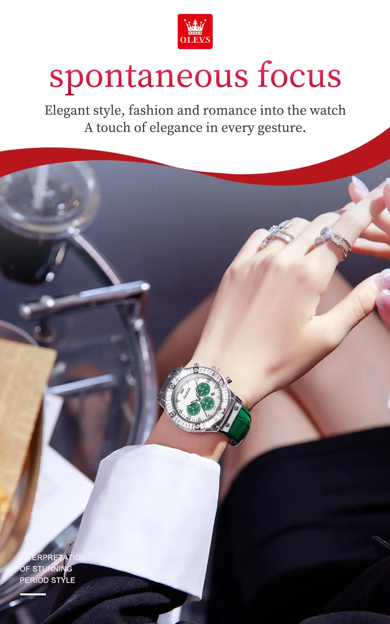 Analog Quartz Watch for Women Leather Strap Waterproof Luxury Elegant
