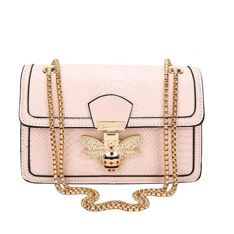 Luxury Crooobody Handbag. Bee Lock Tote Casual Flap . Crocodile Print  Handbag