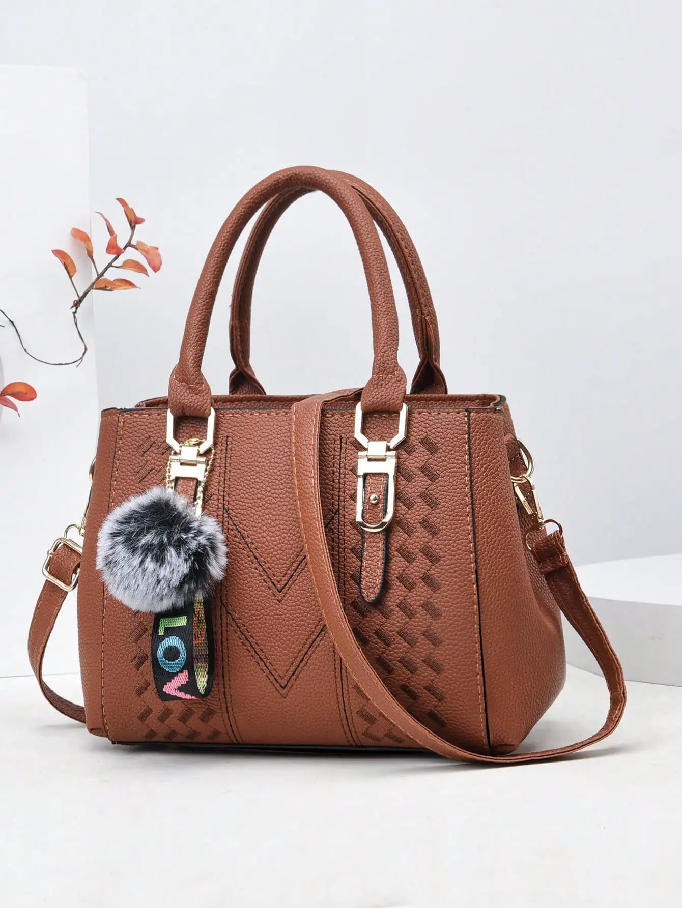 Fashionable large capacity embroidered women's crossbody bag