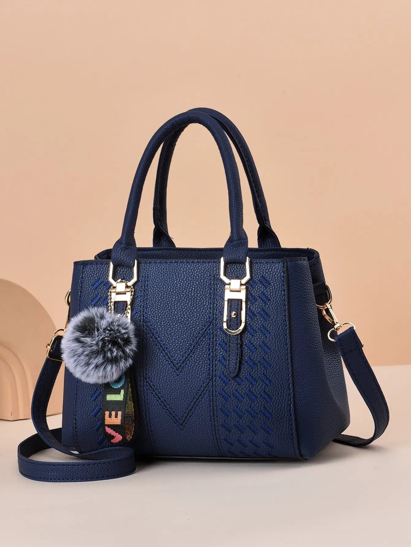 Fashionable large capacity embroidered women's crossbody bag