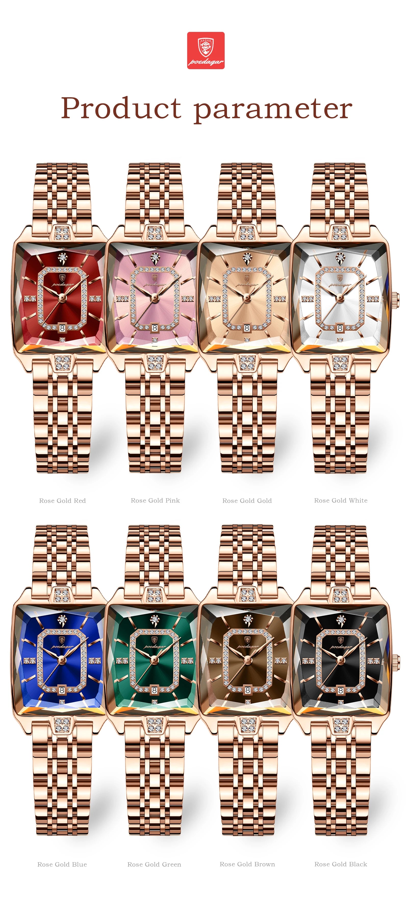 Luxury Ladies Wristwatch. Waterproof and Stainless Steel