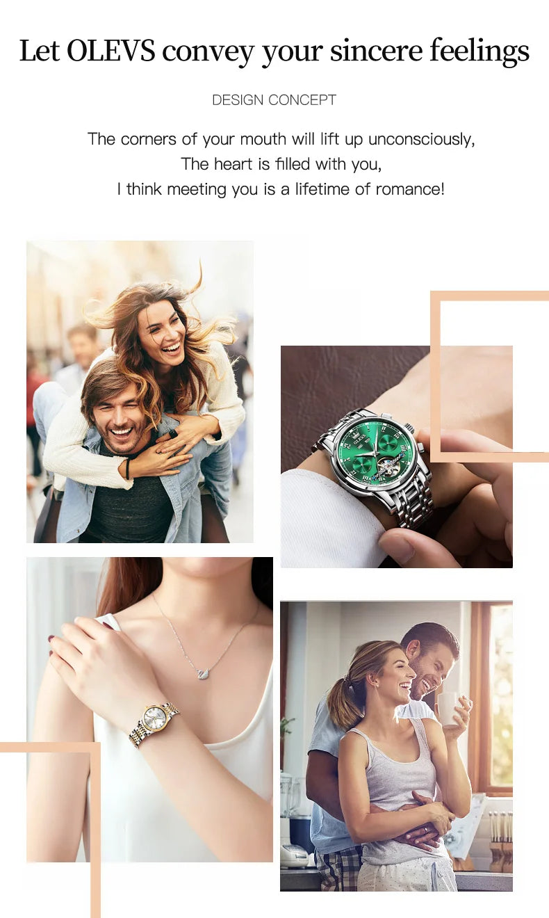 Watches for Men and Women Waterproof Watches His or Hers Lover's Watch Set